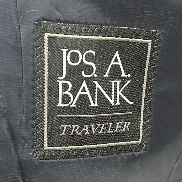 Jos A Bank 46L Sport Coat Regal Fit 100% Wool Blue Two Button Lined Vented - Picture 3 of 8